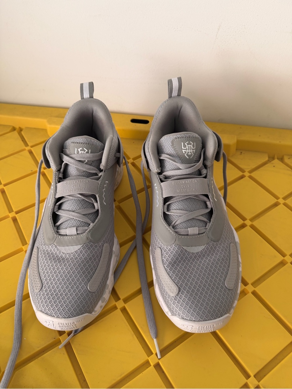 adidas Men’s Gray Mesh Lace-Up Sneakers